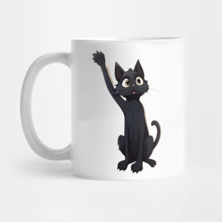 Black Cat hailing a taxi? Mug